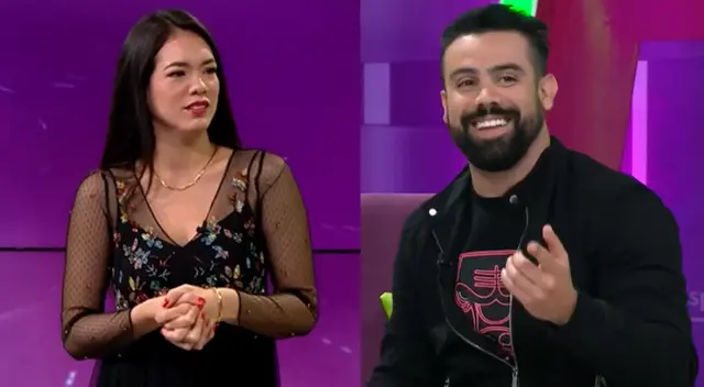 Jazmín Pinedo y su curiosa reacción cuando presentan a su acompañante en la conducción.