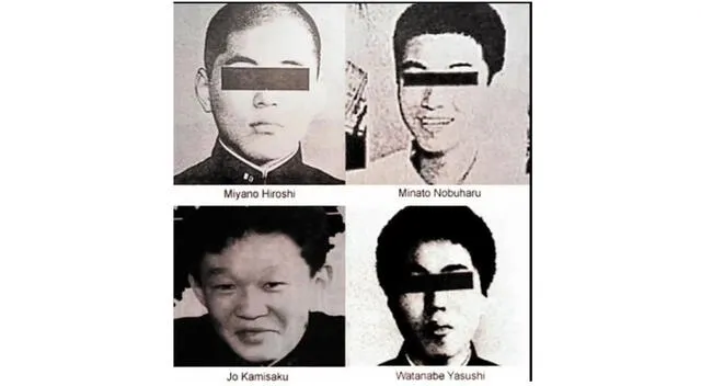  Miyano Hiroshi y sus tres amigos: Kamisaku Jo (17 años), Yasushi Watanabe (17 años) y Shinji Minato (16 años) fueron detenidos. 