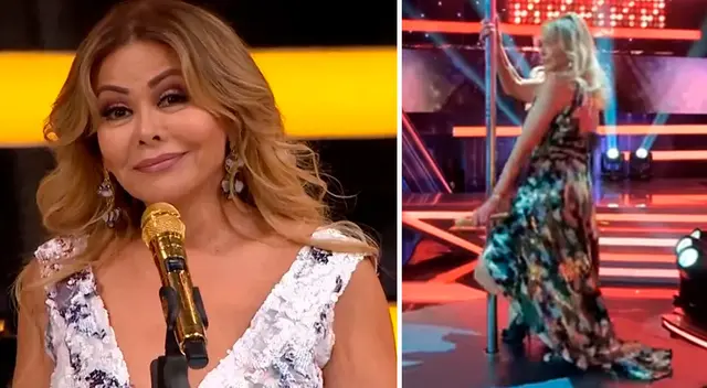 Gisela Valcárcel se luce en el baile del tubo.