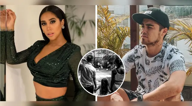 Melissa Paredes y Rodrigo Cuba posan para foto.