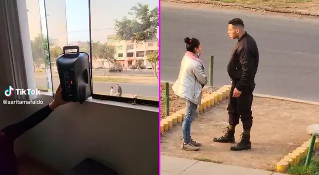 La pareja se puso a discutir en medio de la calle.