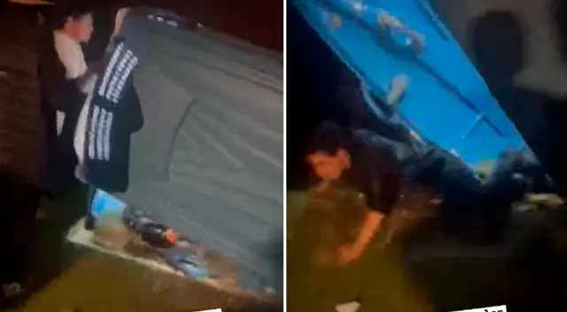 El joven quedó bañado de heces.