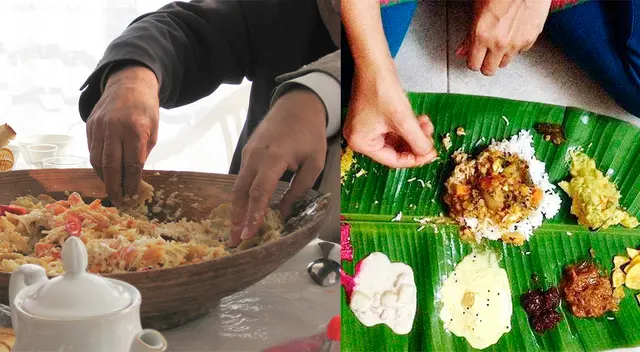 En la India se acostumbra comer con las manos