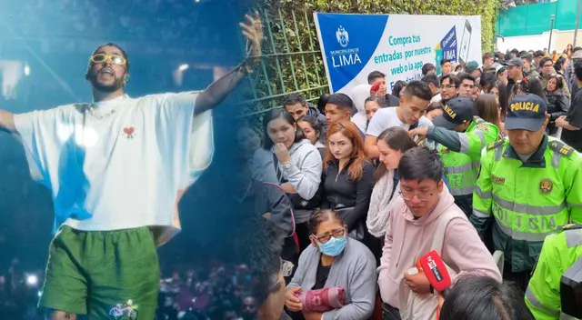 Cola donde se registraron incidentes por el concierto de Bad Bunny Cola donde se registraron incidentes por el concierto de Bad Bunny