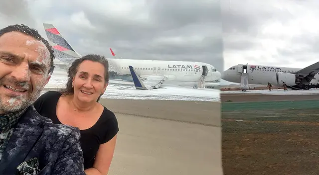 Parejas se salva de morir tras impacto de avión de Latan con un carro de bomberos.