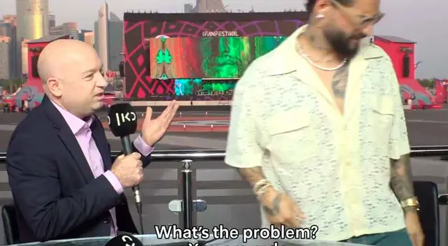 Maluma se va de la entrevista por pregunta de los derechos humanos en Qatar.