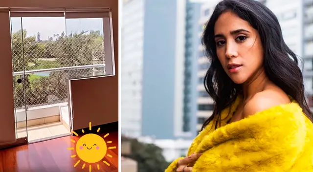 Melissa Paredes feliz por su nuevo departamento.