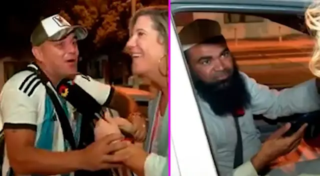 El hincha argentino le pidió ayuda a la reportera para ubicar su hotel. El hincha argentino le pidió ayuda a la reportera para ubicar su hotel.