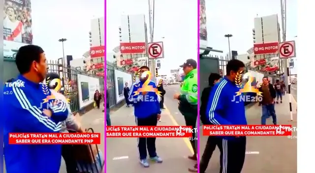 El comandante se enfrentó a los policías que le estaban exigiendo DNI. El comandante se enfrentó a los policías que le estaban exigiendo DNI.