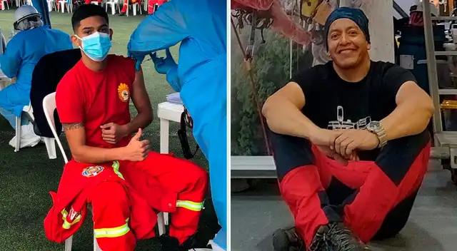 Nicolás Santa Gadea y Ángel Torres, bomberos fallecidos.   