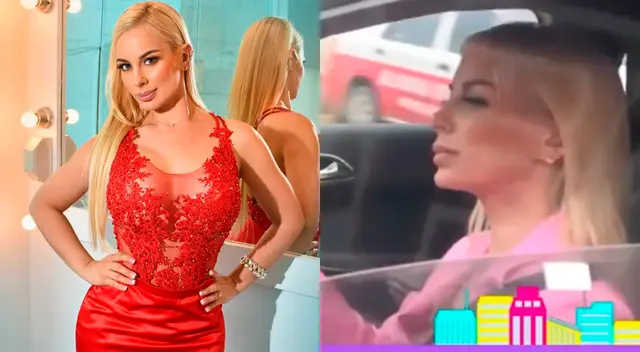 Dalia Durán llegó en un lujoso auto Mercedes Benz al centro de conciliación.