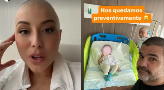 Natalia Salas en la clínica con su hijo Leandro