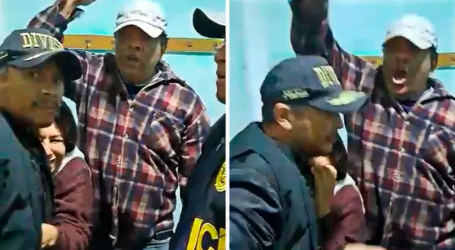 Los agentes policiales no ocultaron su emoción al lograr rescatar a la empresaria trujillana.