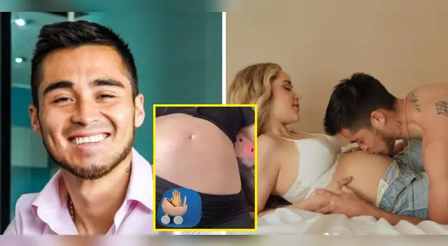 Rodrigo Cuba se emociona con su bebé.