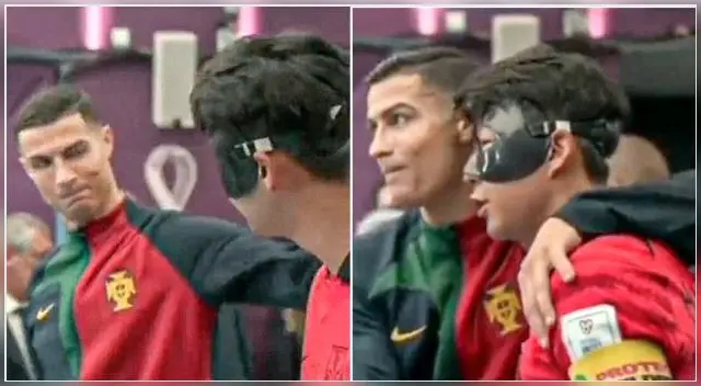 Cristiano Ronaldo es captado saludando y abrazando a Son Heung-min previo al partido en el Mundial Qatar 2022.