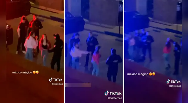 La muchacha fue captada sacando a bailar al policía que llegó a poner orden y es viral en TikTok. La muchacha fue captada sacando a bailar al policía que llegó a poner orden y es viral en TikTok.