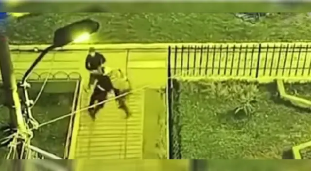 Delincuentes atacando a sereno en Los Olivos