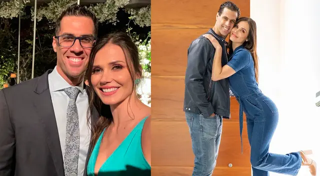 Maju Mantilla feliz con su esposo.