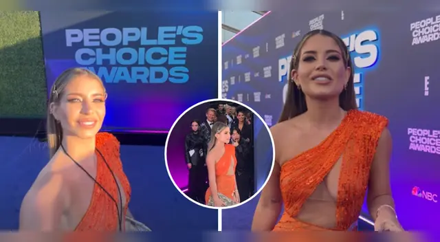 Flavia Laos llegó a la alfombra roja de los People's Choice Awards.