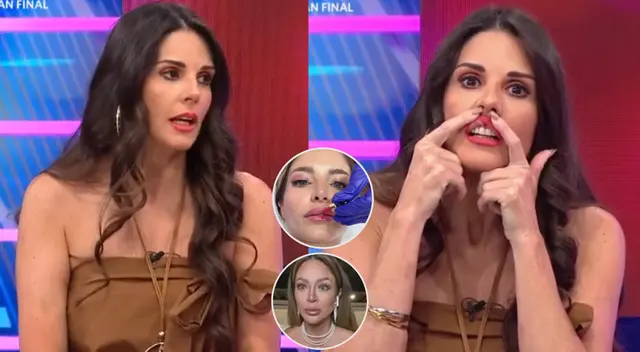 Rebeca Escribens compara sus labios con el de Flavia Laos y Sheyla Rojas.