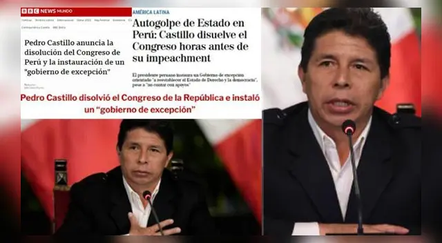 Pedro Castillo generó gran impacto en la prensa extranjera tras disolver el Congreso.