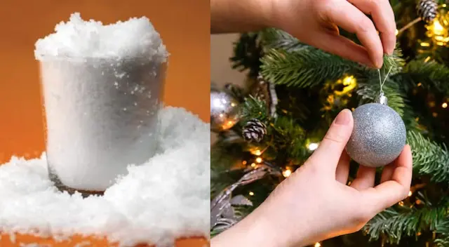 Conoce cómo hacer nieve casera para tu árbol de Navidad.