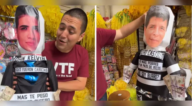 Samuel Suárez compra su piñata de John Kelvin para Año Nuevo.