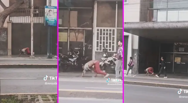 El sujeto caminó un largo tramó sobre sus dos manos pero nadie lo vio. El sujeto caminó un largo tramó sobre sus dos manos pero nadie lo vio.