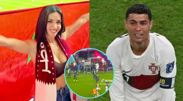 Rosángela Espinoza acudió a estadio de Doha, Qatar