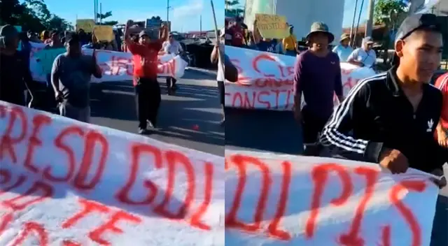 Manifestantes piden la renuncia de la presidenta Dina Boluarte. Manifestantes piden la renuncia de la presidenta Dina Boluarte.