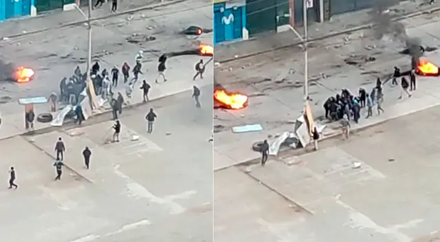 Manifestantes de Chincheros arrastran y golpean al suboficial de segunda. Manifestantes de Chincheros arrastran y golpean al suboficial de segunda.