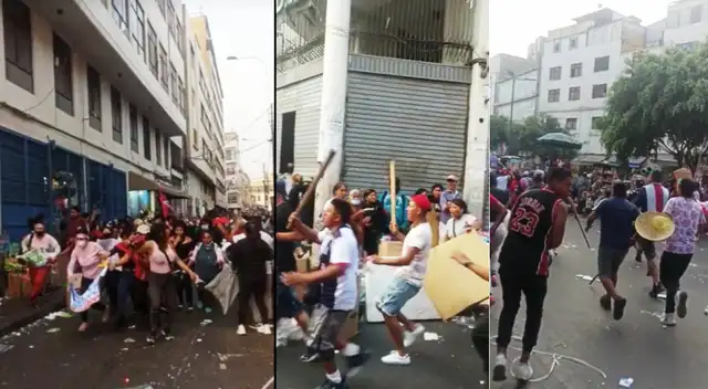comerciantes sacan corriendo a protestantes