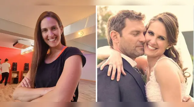 Emilia Drago feliz con su familia.