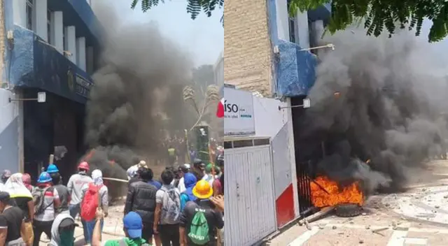 Los agentes de la Policía Nacional del Perú (PNP) intentaron proteger las sedes mencionadas. Los agentes de la Policía Nacional del Perú (PNP) intentaron proteger las sedes mencionadas.