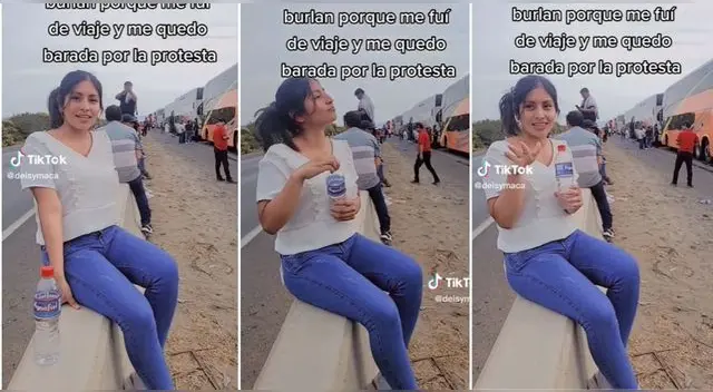 La joven aseguró que salió de viaje, pero quedó varada en plena carretera y es viral en TikTok.