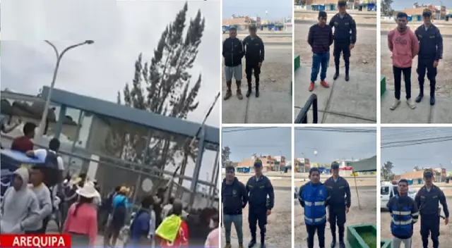 Policía detiene a presuntos sospechosos de saqueo en empresa Gloria en Arequipa. Policía detiene a presuntos sospechosos de saqueo en empresa Gloria en Arequipa.