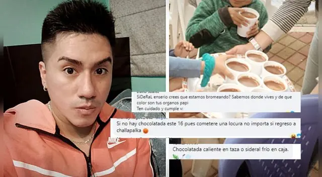Sideral no hará chocolatada este año y sus seguidores en Facebook lo amenazan por "no cumplir".