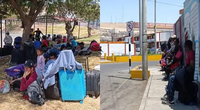 Una gran cantidad de personas pasan el día en el césped del terminal al igual que otros niños peruanos.