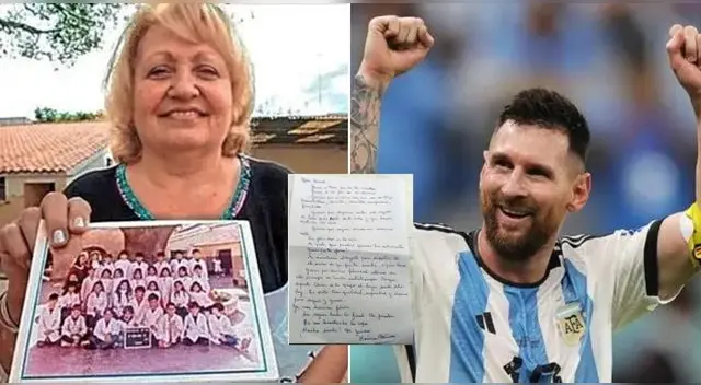 Mónica Domina, la primera profesora de Messi, le escribió una emotiva carta que se ha hecho viral. Mónica Domina, la primera profesora de Messi, le escribió una emotiva carta que se ha hecho viral.