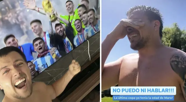 Julián Zucchi llora tras la victoria de Argentina. Julián Zucchi llora tras la victoria de Argentina.