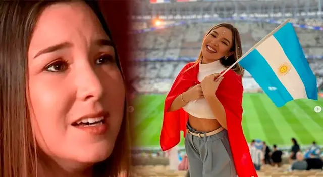 Ale Fuller recibe críticas por posar con la bandera de Argentina.