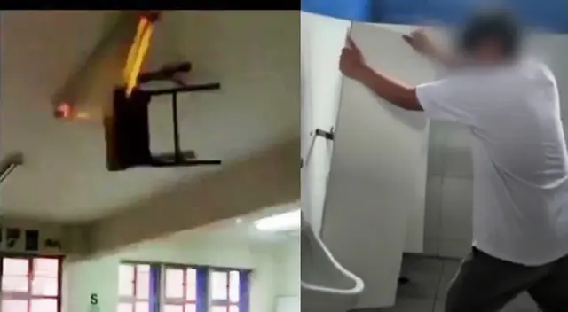 Escolares causan destrozos en colegio