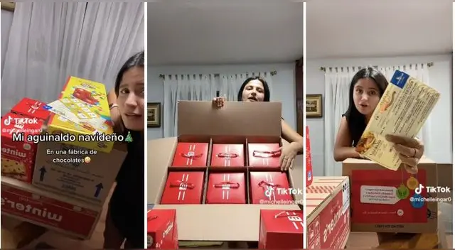 ¿Qué recibió la joven en su trabajo por Navidad?