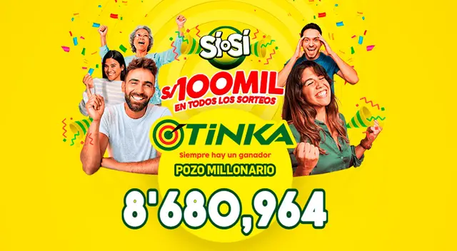 Tinka sorteó más de 8 millones de soles.