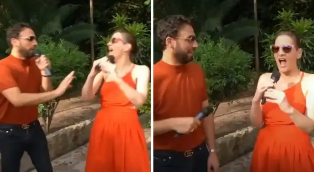 Rodrigo González y Gigi Mitre protagonizaron un divertido momento. Rodrigo González y Gigi Mitre protagonizaron un divertido momento.