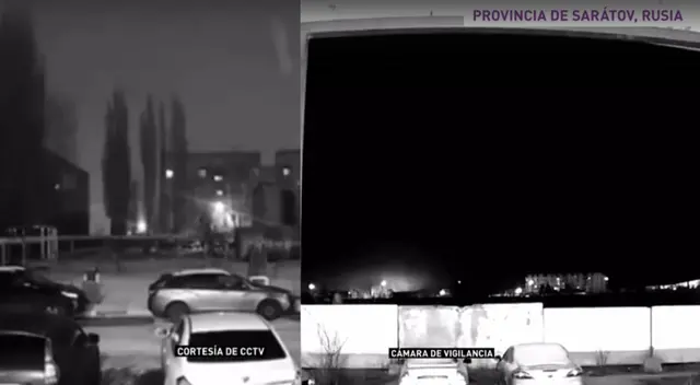 Ejército ruso informó sobre el derribo de un dron ucraniano y video de cámaras de vigilancia sorprende.