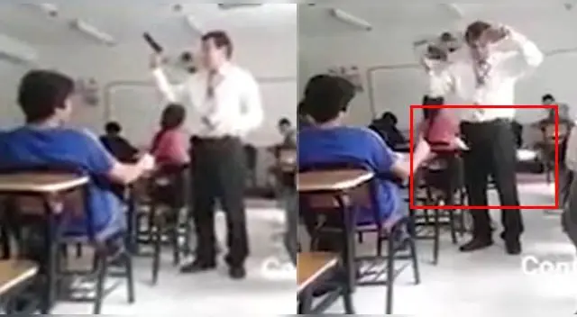 El alumno no imaginó que su profesor se daría cuenta.