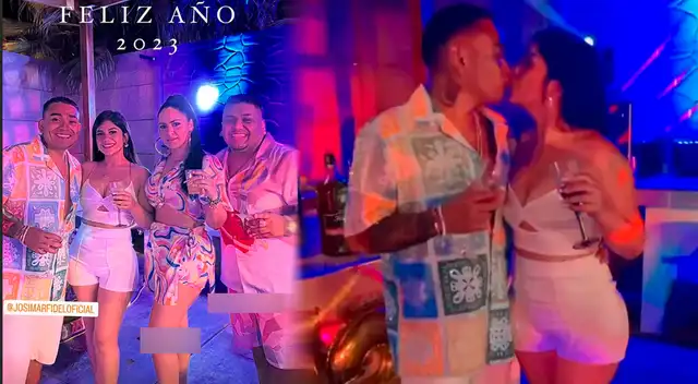 Josimar y María Fe Saldaña se lucen felices en Año Nuevo y los sellan con apasionado beso.