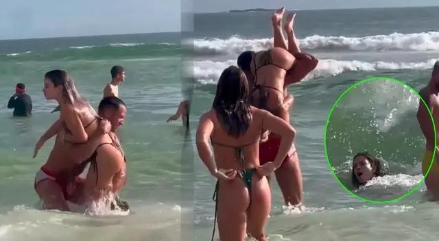 Fabio Agostini juega broma pesada a Flavia Laos: 'La levanta y la lanza al mar'