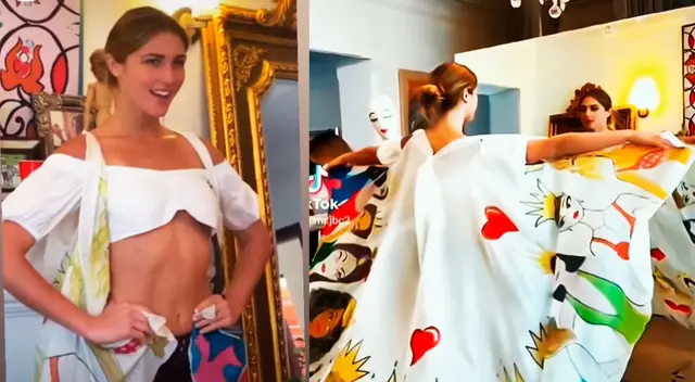 Alessia Rovegno se luce imponente con vestido.